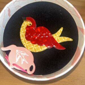 NEW - Ltd Ed Erstwilder Anouk’s Lost Letter Brooch Bird Fan Favourite